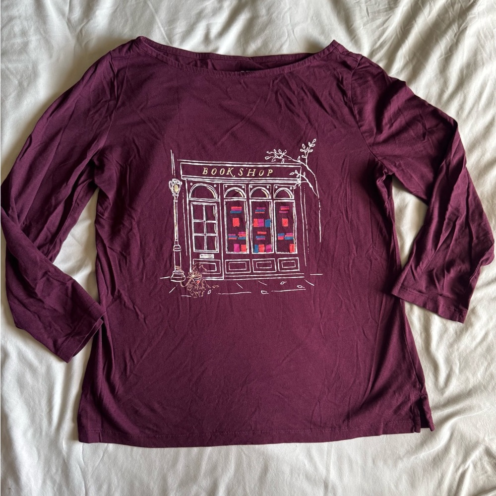 Loft Bookstore dog 3/4 sleeve tee